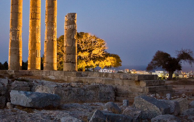 Temple of Apollo at night